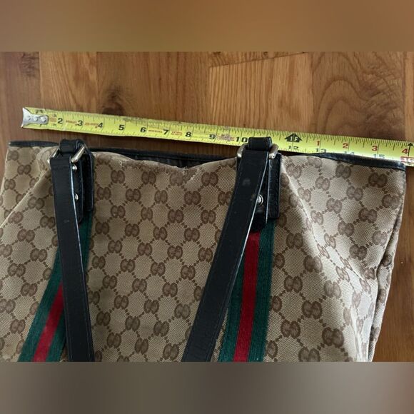 Vintage Gucci canvas leather Sherry tote with charms - Picture 12 of 14